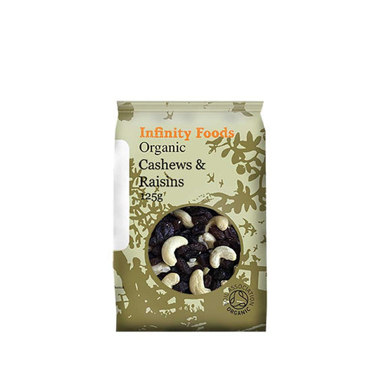 INFINITY Organic Cashews & Raisins 125g