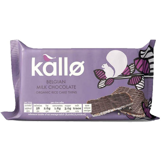KALLO Milk Chocolate Rice Cake Thins 75g
