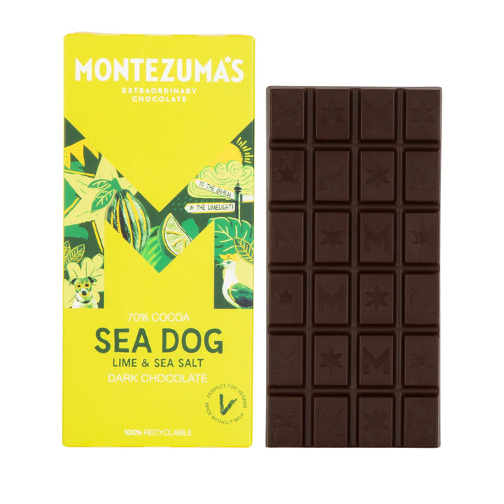 MONTEZUMAS Sea Dog Dark Choco with Lime & Sea salt 90g
