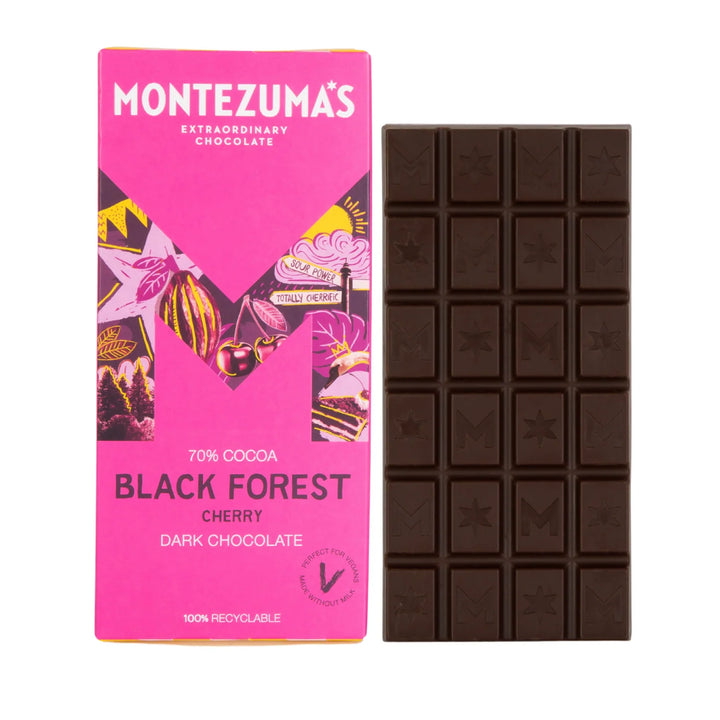 MONTEZUMAS Black Forest Dark Chocolate with Cherry 90g