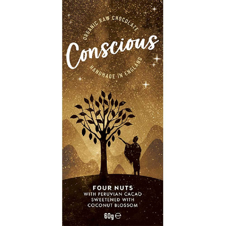 CONSCIOUS Four Nuts Raw Chocolate Bar 60g