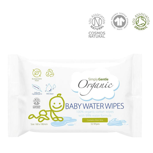 SIMPLY GENTLE Organic Baby Water Wipes 52pcs