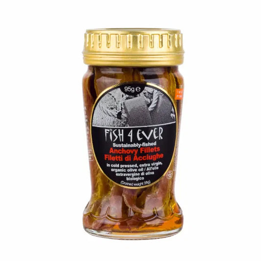 FISH4EVER Anchovy Fillets in Organic Extra Virgin Olive Oil 95g