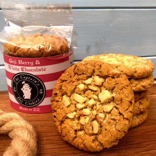 THE CAPTAIN`S Goji Berry & White Chocolate Cookies 245g