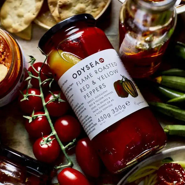ODYSEA Flame Roasted Red & Yellow Peppers 450g