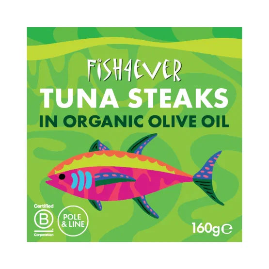 FISH4EVER Tuna Steaks in Organic Olive Oil 160g