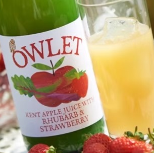 OWLET Apple Juice w/Rhubarb & Strawb 1ltr