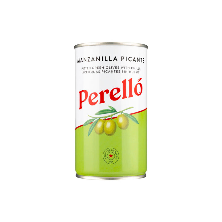 PERELLO Manzanilla Pitted Olives Spicy Small tin 150g