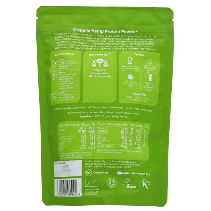 NATURYA Organic Hemp Protein Powder 300g