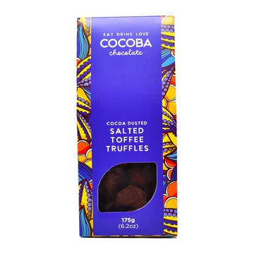 COCOBA Cocoa Dusted Salted Toffee Truffles 175g